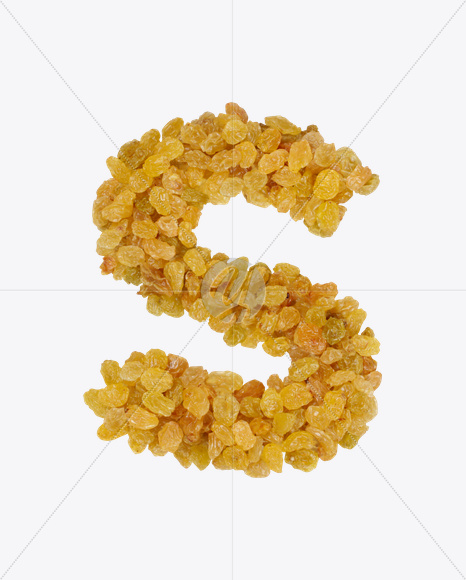 Letter S from Raisins Font on Yellow Images Creative Fonts - S25981