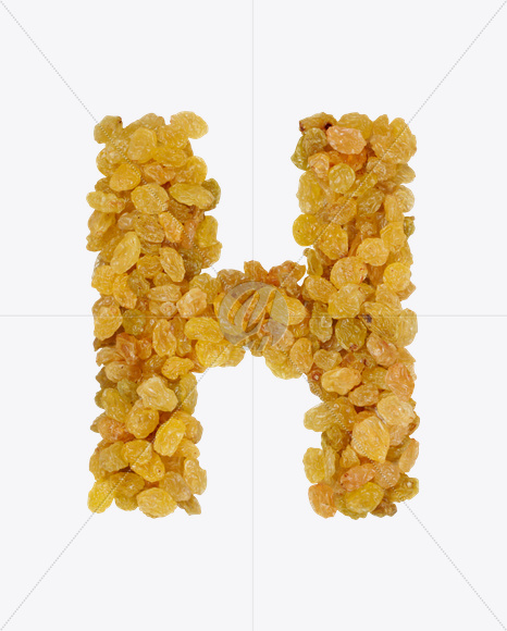 Letter H from Raisins Font on Yellow Images Creative Fonts - S25970