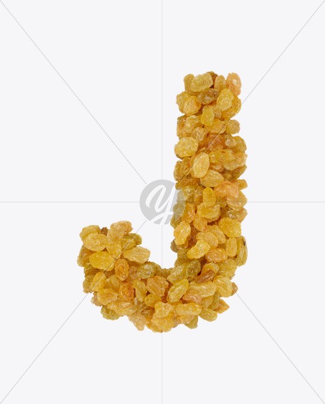 Letter J from Raisins Font on Yellow Images Creative Fonts - S25972