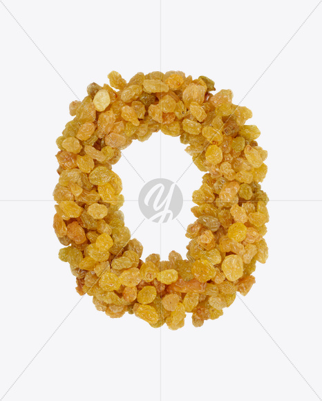 Letter O from Raisins Font on Yellow Images Creative Fonts - S25977