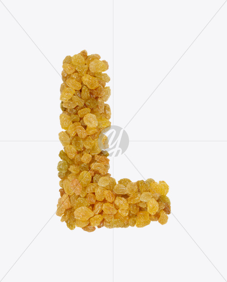 Letter L from Raisins Font on Yellow Images Creative Fonts - S25974