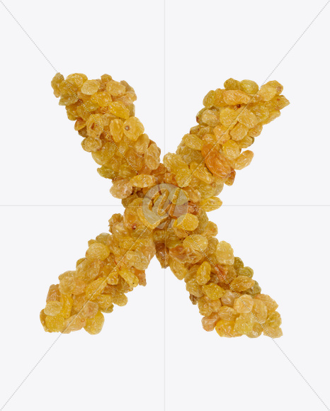 Letter X from Raisins Font on Yellow Images Creative Fonts - S25986