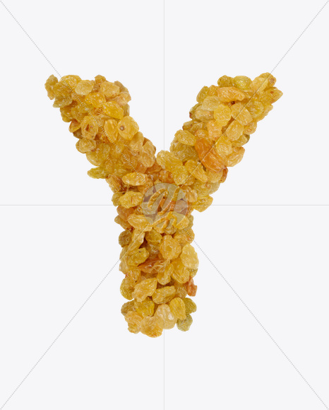 Letter Y from Raisins Font on Yellow Images Creative Fonts - S25987