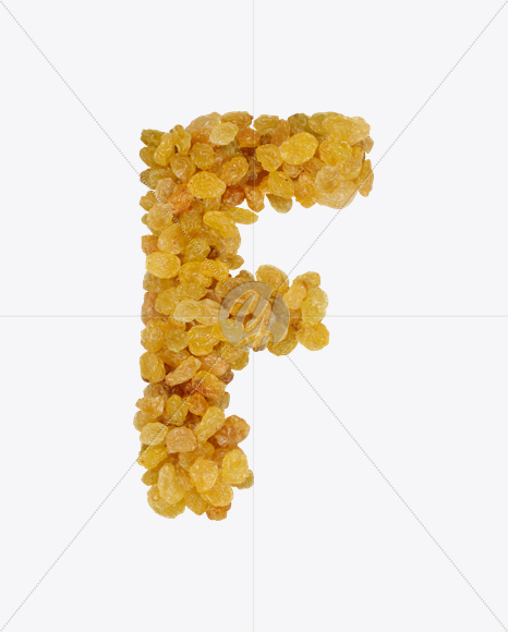 Letter F from Raisins Font on Yellow Images Creative Fonts - S25968