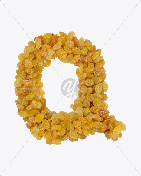 Letter Q from Raisins Font on Yellow Images Creative Fonts - S25979