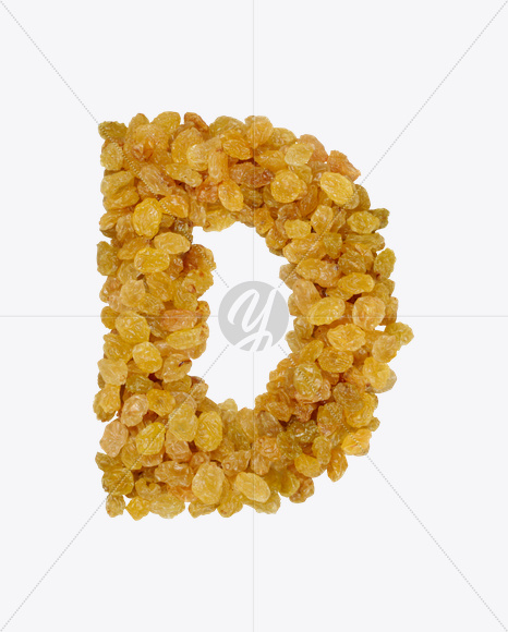 Letter D from Raisins Font on Yellow Images Creative Fonts - S25966