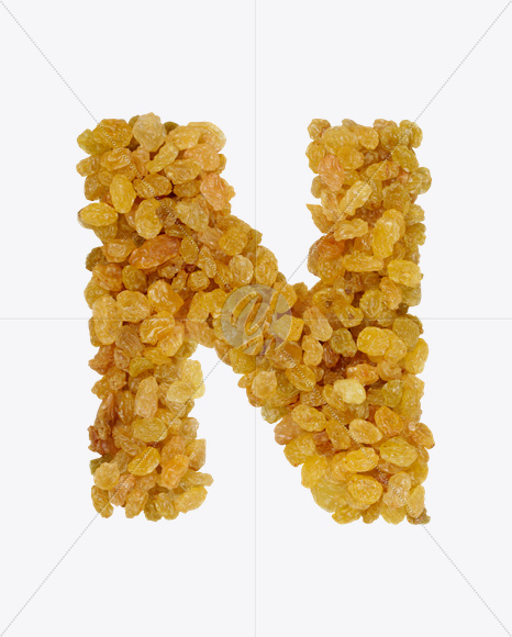 Letter N from Raisins Font on Yellow Images Creative Fonts - S25976