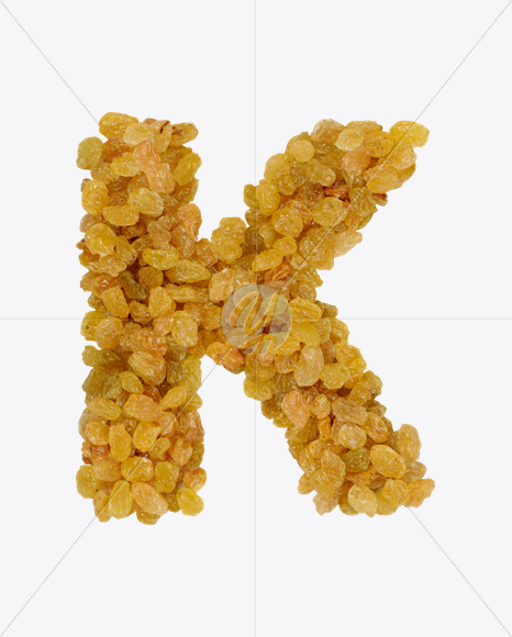 Letter K from Raisins Font on Yellow Images Creative Fonts - S25973