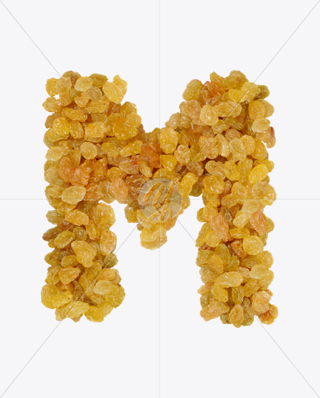 Letter M from Raisins Font on Yellow Images Creative Fonts - S25975