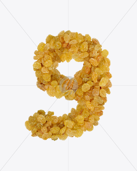 9 from Raisins Font on Yellow Images Creative Fonts - S25997