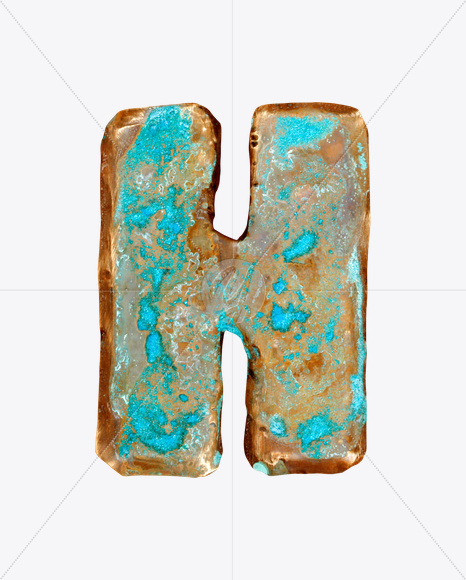 Letter H from Brass Font on Yellow Images Creative Fonts - S26053