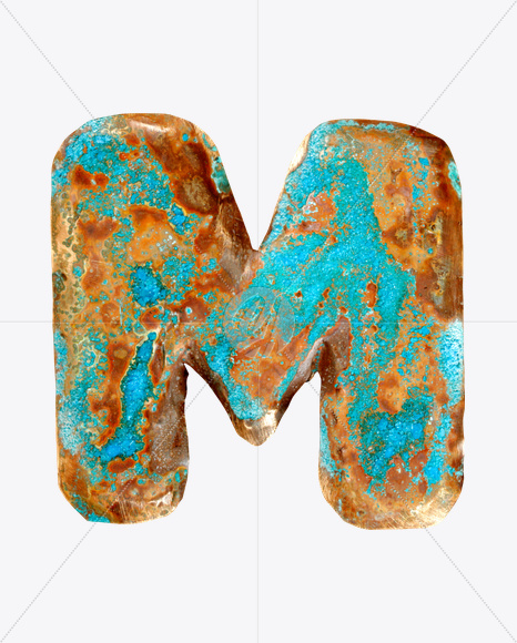 Letter M from Brass Font on Yellow Images Creative Fonts - S26058