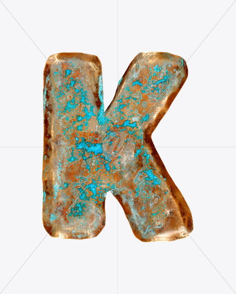 Letter K from Brass Font on Yellow Images Creative Fonts - S26056