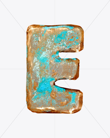 Letter E from Brass Font on Yellow Images Creative Fonts - S26050