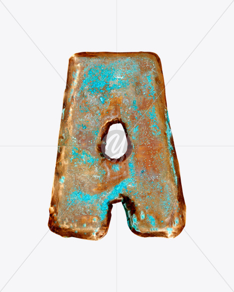 Letter A from Brass Font on Yellow Images Creative Fonts - S26046