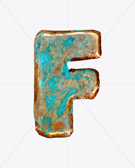 Letter F from Brass Font on Yellow Images Creative Fonts - S26051