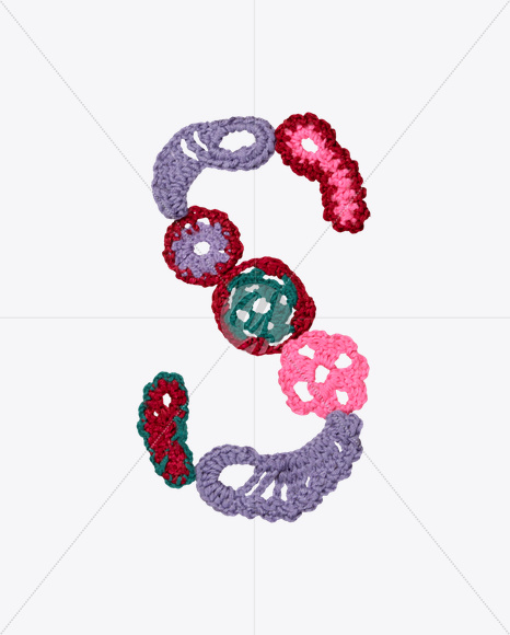 Letter S from Decorate Knitting font on Yellow Images Creative Fonts - S26111