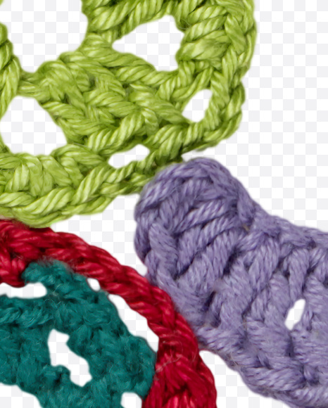 Letter P from Decorate Knitting font on Yellow Images Creative Fonts - S26108