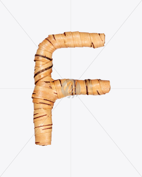 Letter F from Weaving Font on Yellow Images Creative Fonts - S26145