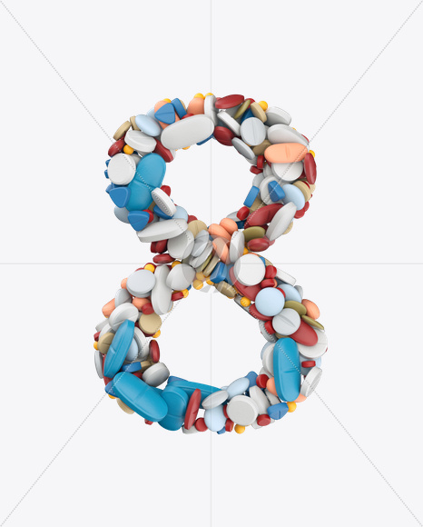 8 from Pills Color Font on Yellow Images Creative Fonts - S26220