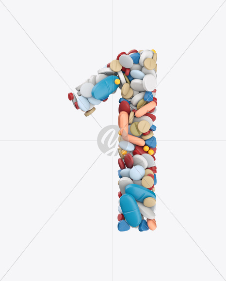 1 from Pills Color Font on Yellow Images Creative Fonts - S26213