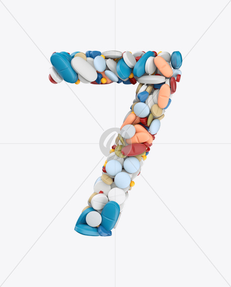 7 from Pills Color Font on Yellow Images Creative Fonts - S26219