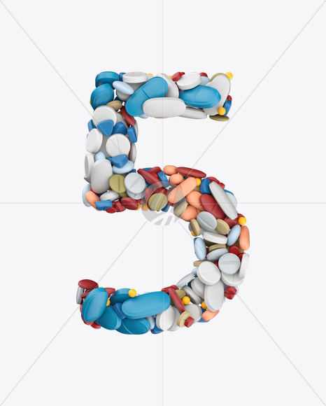 5 from Pills Color Font on Yellow Images Creative Fonts - S26217