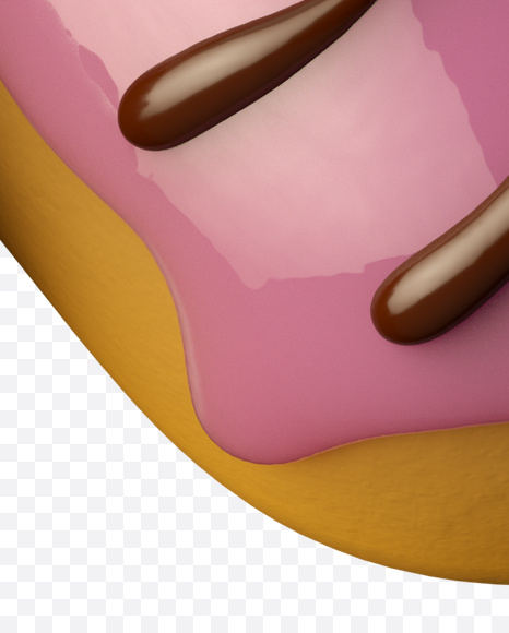 Letter R from Glazed Pink Donut on Yellow Images Creative Fonts - S26252
