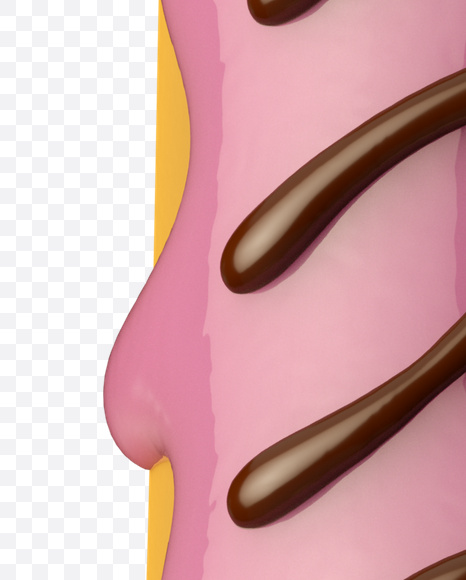 Letter B from Glazed Pink Donut on Yellow Images Creative Fonts - S26236