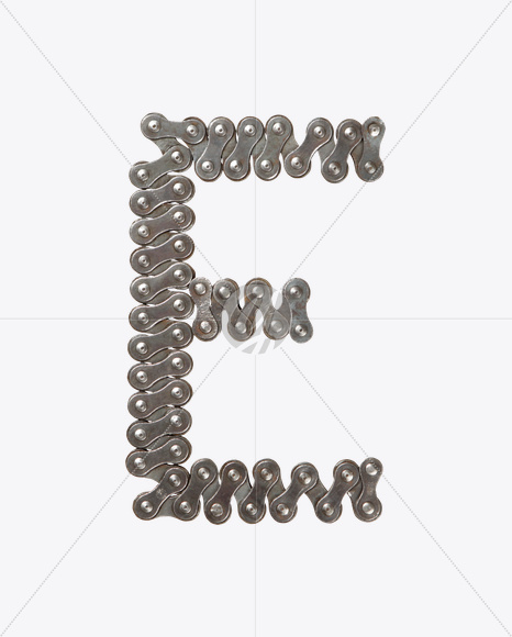 Letter E from Chain Zigzag Font on Yellow Images Creative Fonts - S26283