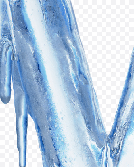 Letter W from Ice Melt on Yellow Images Creative Fonts - S26348