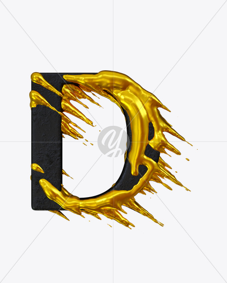 Letter D from No More Gold Font on Yellow Images Creative Fonts - S26375