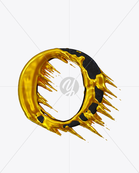 Letter O from No More Gold Font on Yellow Images Creative Fonts - S26386