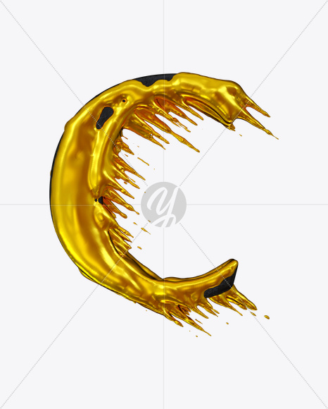 Letter C from No More Gold Font on Yellow Images Creative Fonts - S26374