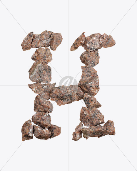 Letter H from Granite Font on Yellow Images Creative Fonts - S26466