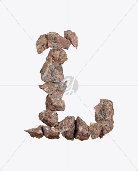 Letter L from Granite Font on Yellow Images Creative Fonts - S26470