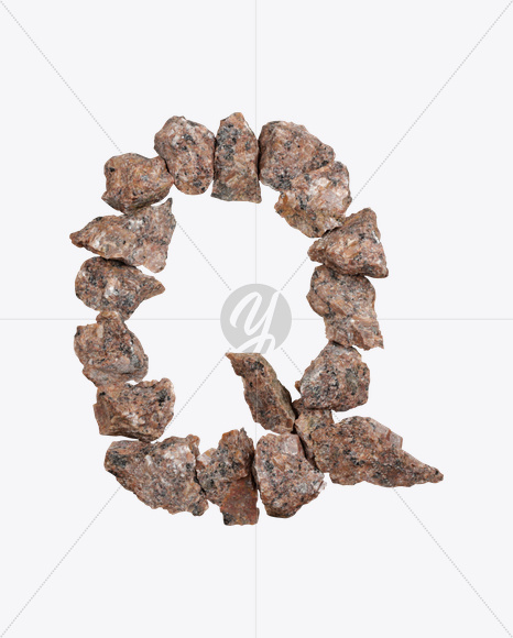 Letter Q from Granite Font on Yellow Images Creative Fonts - S26475