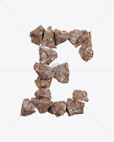 Letter E from Granite Font on Yellow Images Creative Fonts - S26463