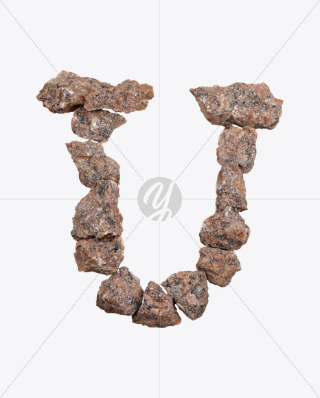 Letter U from Granite Font on Yellow Images Creative Fonts - S26479