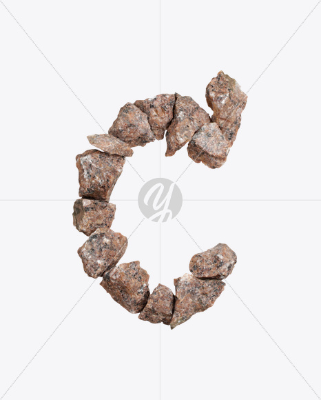 Letter C from Granite Font on Yellow Images Creative Fonts - S26461