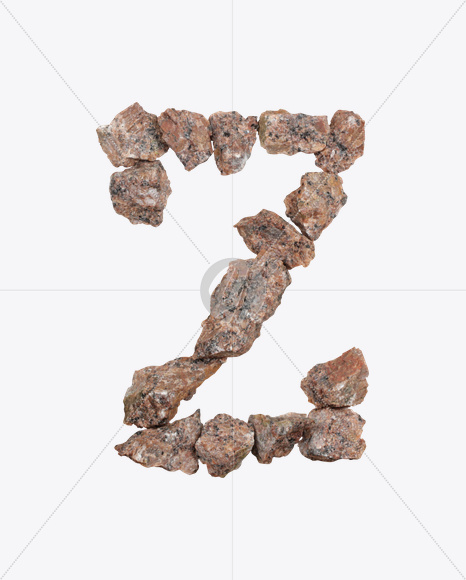 Letter Z from Granite Font on Yellow Images Creative Fonts - S26484