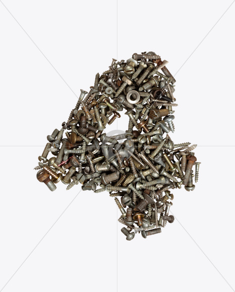 4 from Nuts Bolts Font on Yellow Images Creative Fonts - S26533