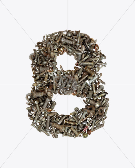 8 from Nuts Bolts Font on Yellow Images Creative Fonts - S26537