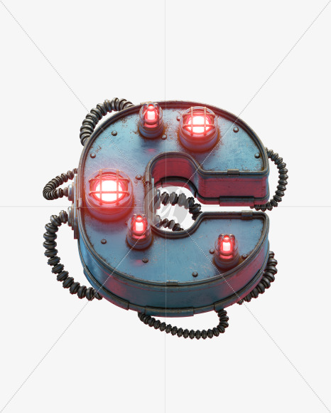 C redlight from Bunker Red Light Font on Yellow Images Creative Fonts - S28682