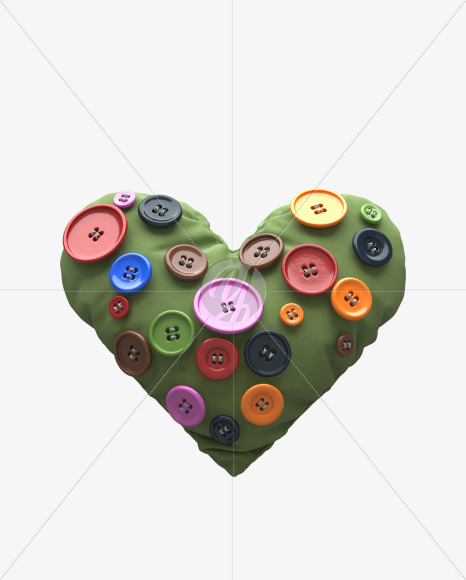 Heart buttoncloth from Button Cloth Font on Yellow Images Creative Fonts - S28761