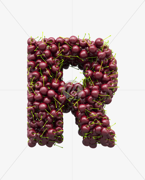 R cherry from Cherry Font on Yellow Images Creative Fonts - S28905