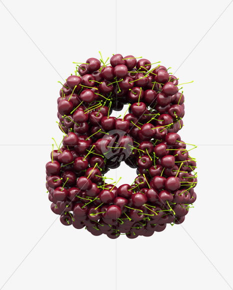 8 cherry from Cherry Font on Yellow Images Creative Fonts - S28921