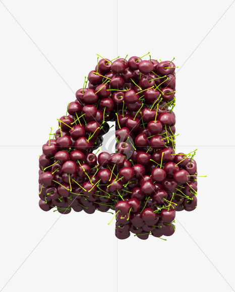 4 cherry from Cherry Font on Yellow Images Creative Fonts - S28917