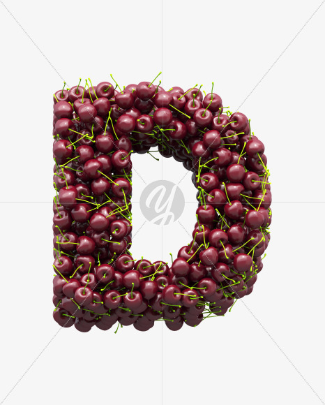 D cherry from Cherry Font on Yellow Images Creative Fonts - S28891