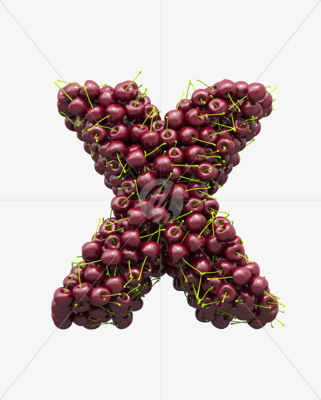 X cherry from Cherry Font on Yellow Images Creative Fonts - S28911